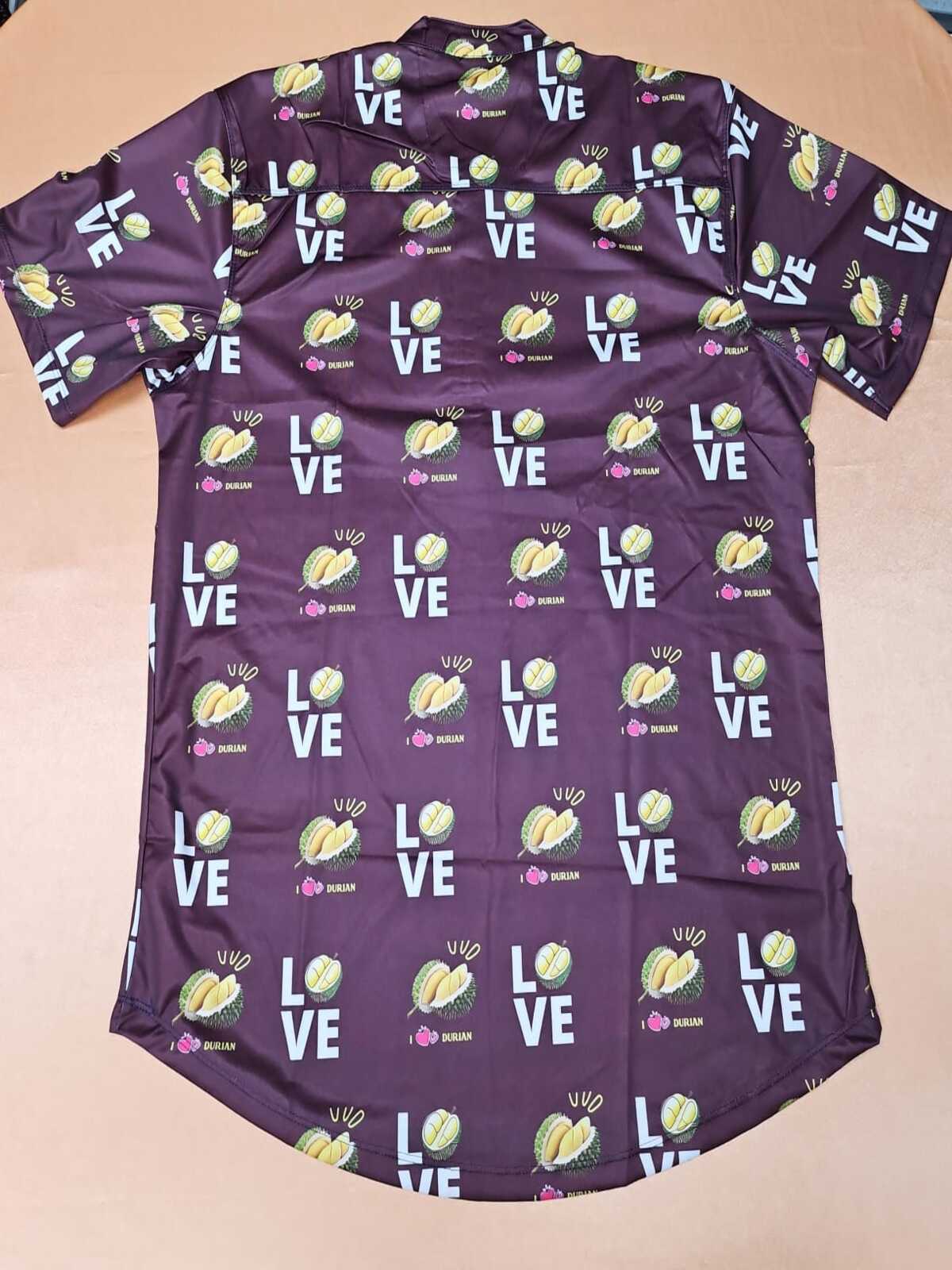 Men's Shirt - I Love Durian (Black & Purple)