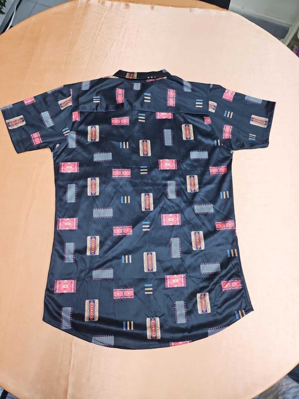 Elite Patterned Navy Shirt (Black)