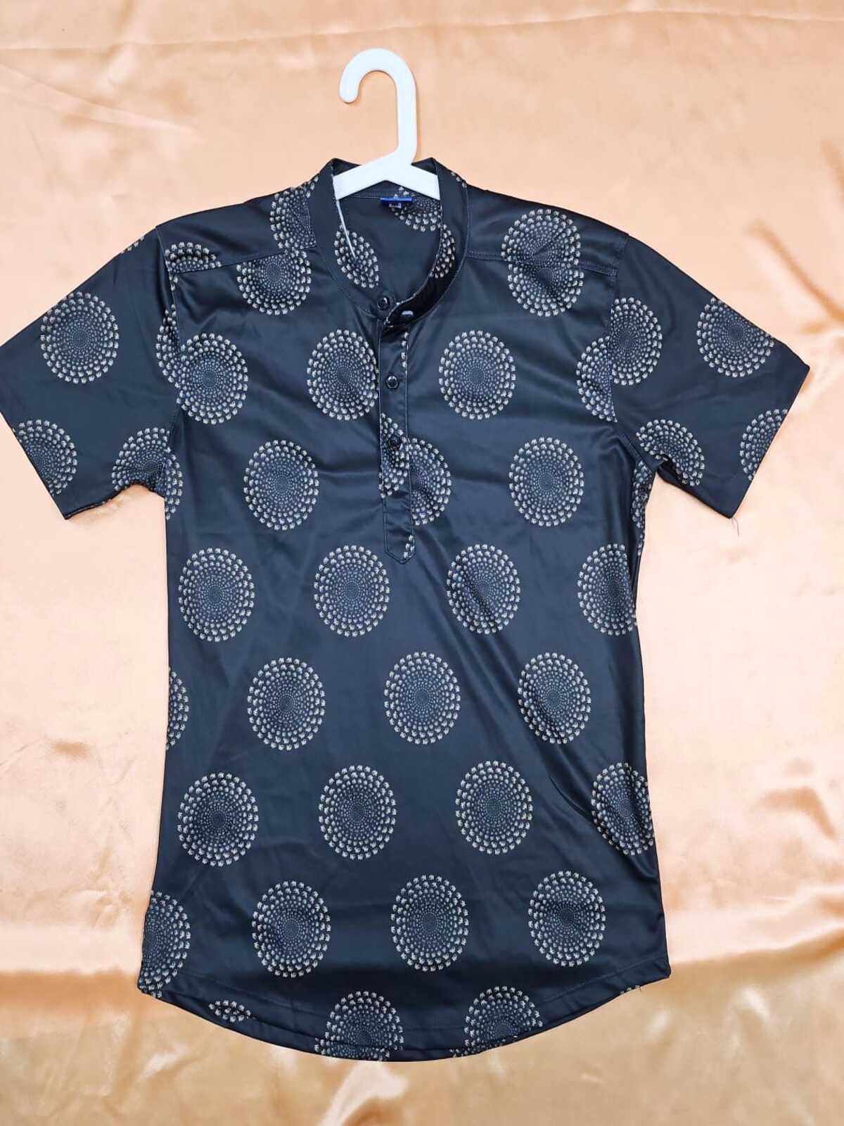 Men's Shirt - Printed Tamil Letters (Navy Blue, Black, Dark Brown)