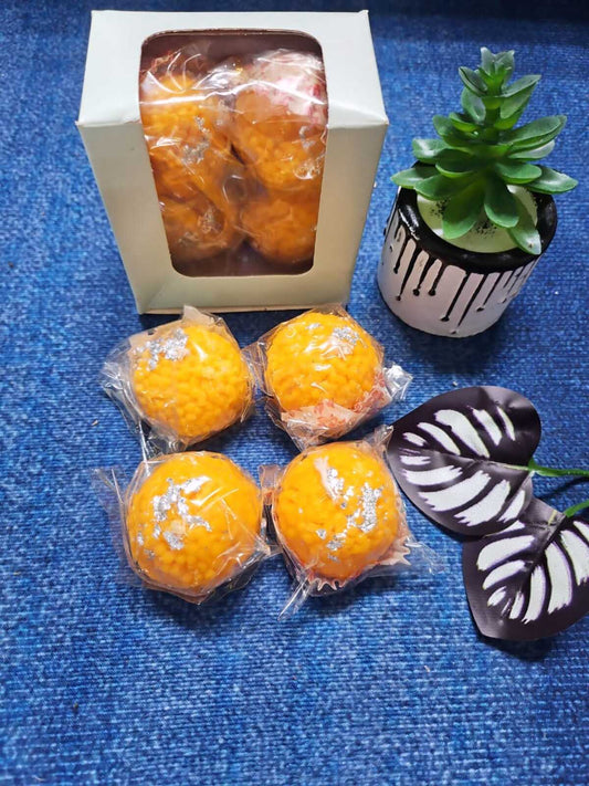 Fragrance Candle - 4 Pcs Laddu (Indian Sweet)
