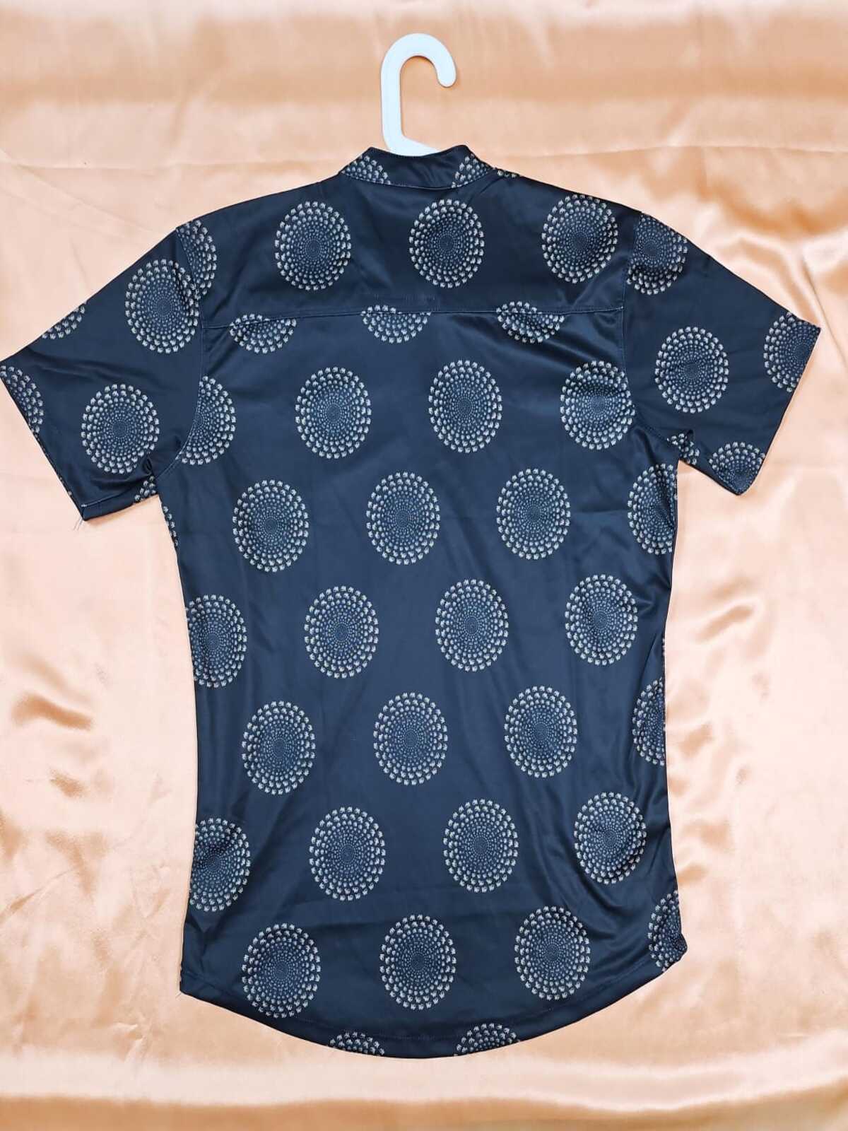 Men's Shirt - Printed Tamil Letters (Navy Blue, Black, Dark Brown)