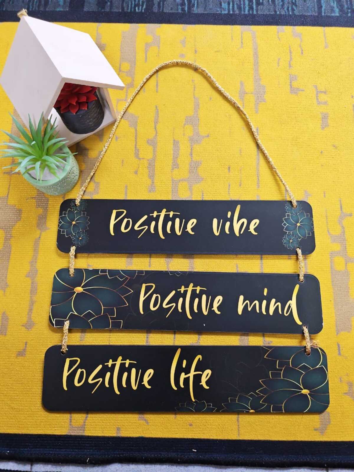 Motivational Wooden Wall Hanging – 3 Layer (Random Colors & Words)