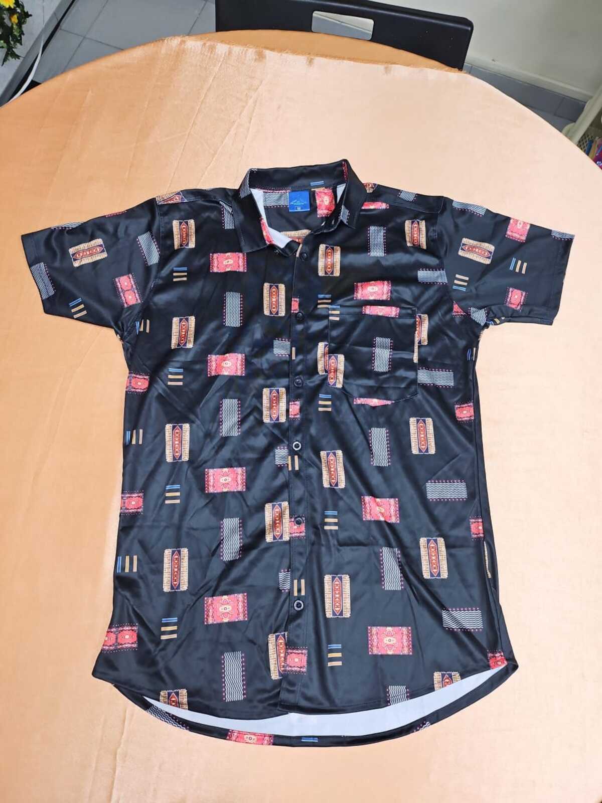 Elite Patterned Navy Shirt (Black)