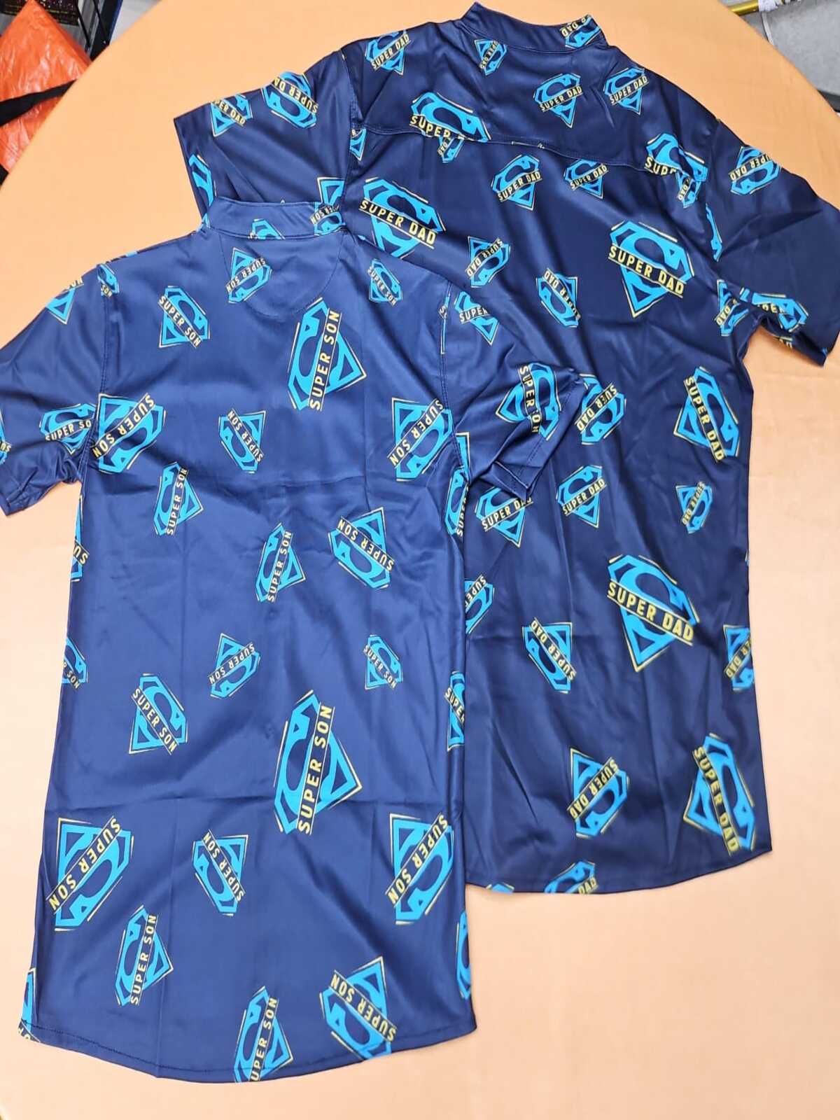 Combo Super Dad Super Son Shirt (Blue & Black)