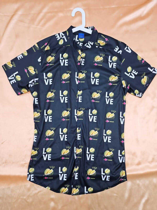 Men's Shirt - I Love Durian (Black & Purple)