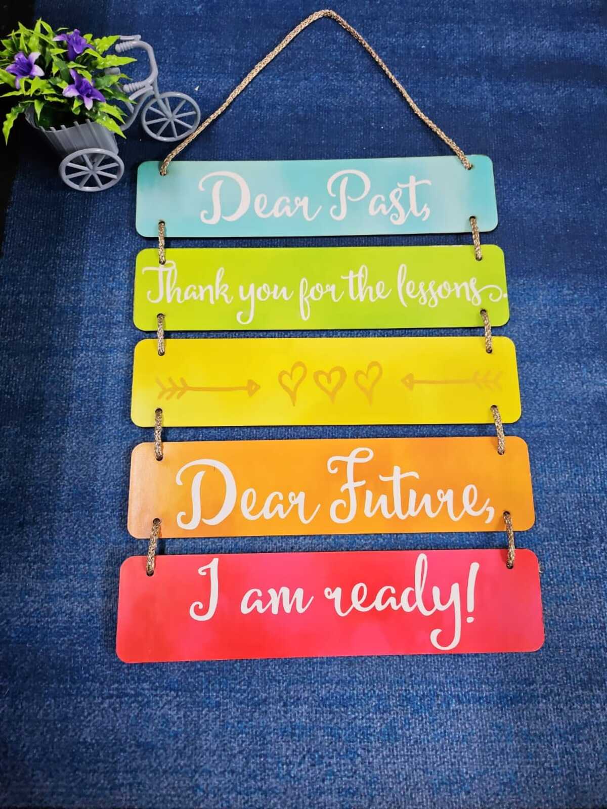 Motivational Wooden Wall Hanging – 4 & 5 Layer (Random Colors & Words)